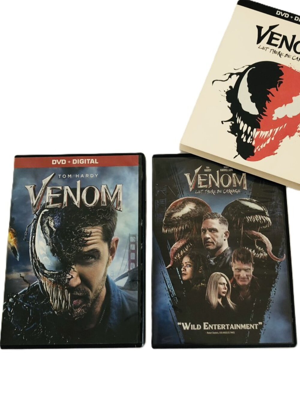 Venom DVD Tom Hardy 2018 2021 Set of 2 Let There Be Carnage Slipcover